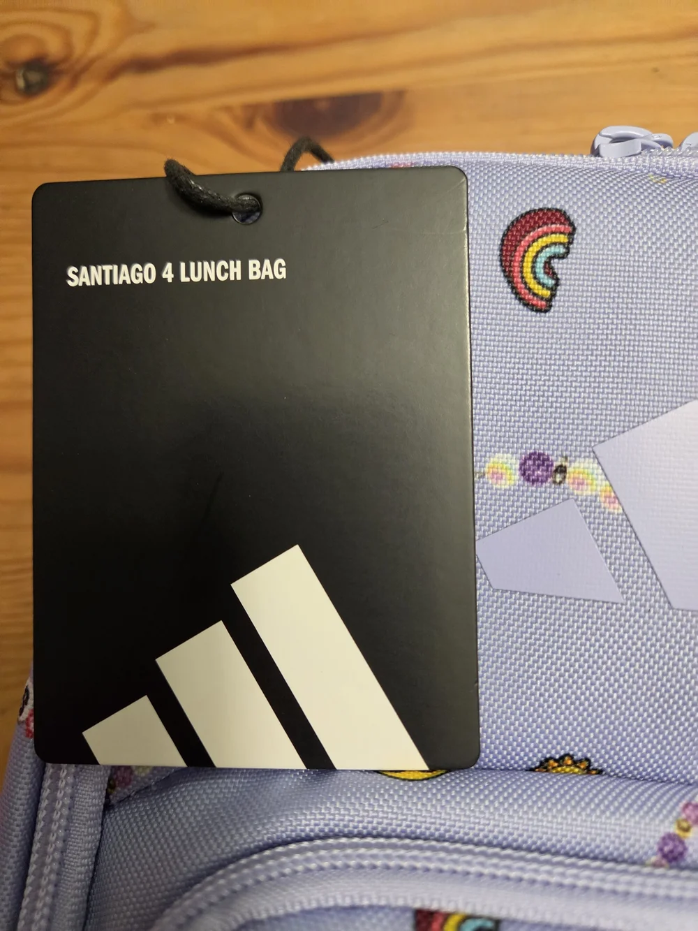 adidas Lavender Girls Lunch Bag with Colorful Emoji Print
